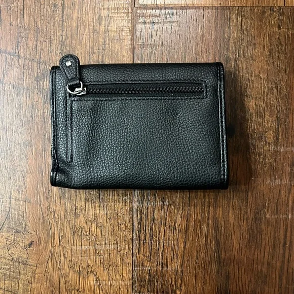 Black Leather Wallet with Logo - Picture 2 of 3